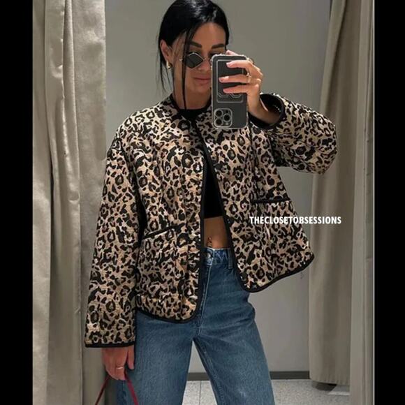 ZARA Leopard Print Jacket NWT - Picture 5 of 16